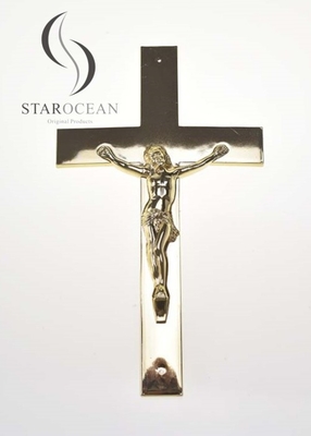 Goldene PP aus recyceltem Material Katholikisches Bestattungskreuz im klassischen Stil ECO Friendly PF-02